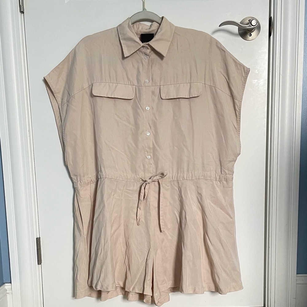 Lotus Eaters Tan Button Up Romper 54038